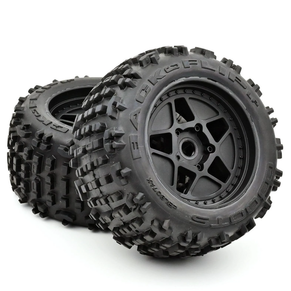 ARRMA 3.8" dBoots Backflip LP 4S Wheel & Tyre Set Glued (Black/2pcs) 550050