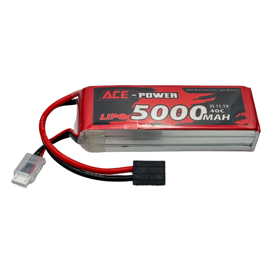 Ace-Power 3S 11.1v 5000mAh 40C LiPo Battery w/ Traxxas TRX