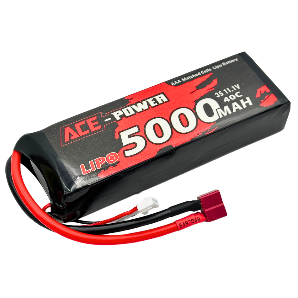 Ace Power 5000mAh 3S 11.1v 40C Li Po Battery w/Deans Ultra T Plug ACE5000SC403SDEAN