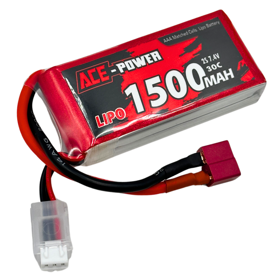 Ace Power 1500mAh 7.4v 2S 40C Lipo Battery w/ Deans Connector