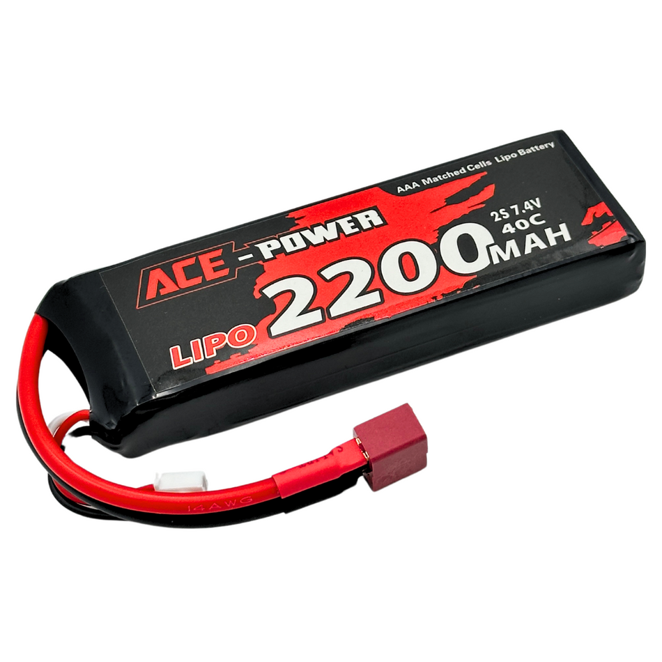 Ace Power 2200mAh 2S 40c 7.4V LiPo Soft Case Battery w/ Deans Connector