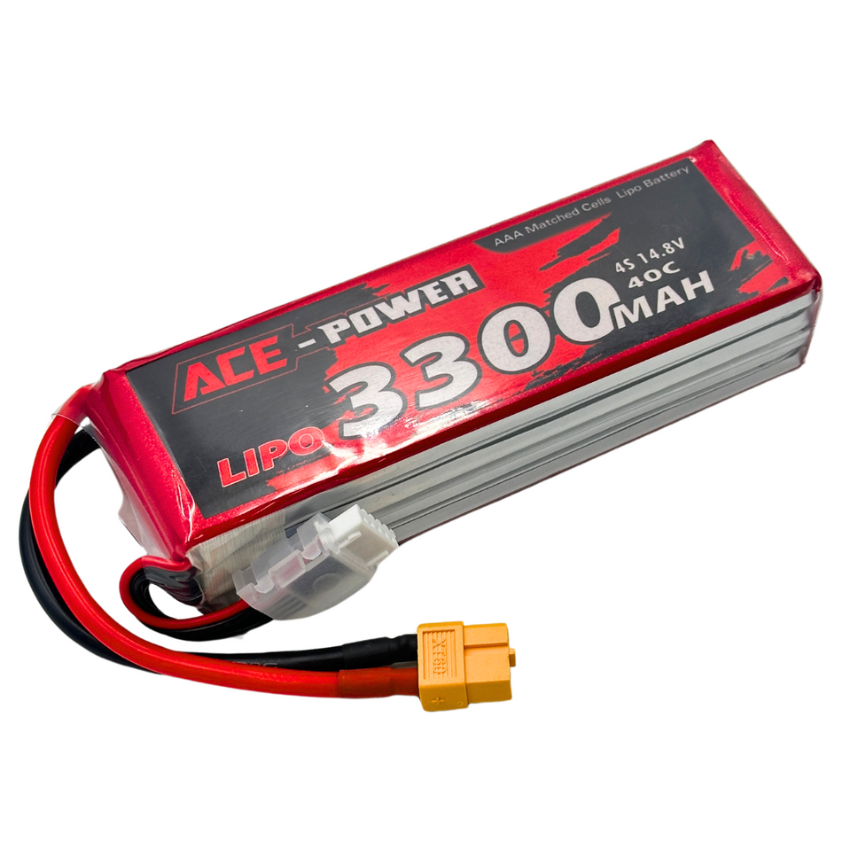 Ace Power 3300Mah 4S 14.8v SC Soft Case LiPo Battery 40C W/ XT60 Connector
