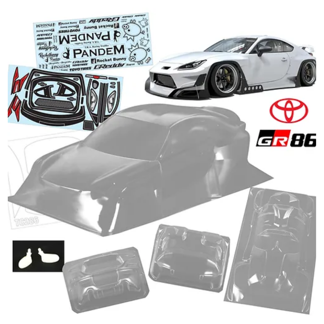 Bodyworx Toyota GR86 Pandem 1/10 Clear Unpainted Body Shell WB Bodyworx Toyota GR86 Pandem 1/10 Clear Unpainted Body Shell WB