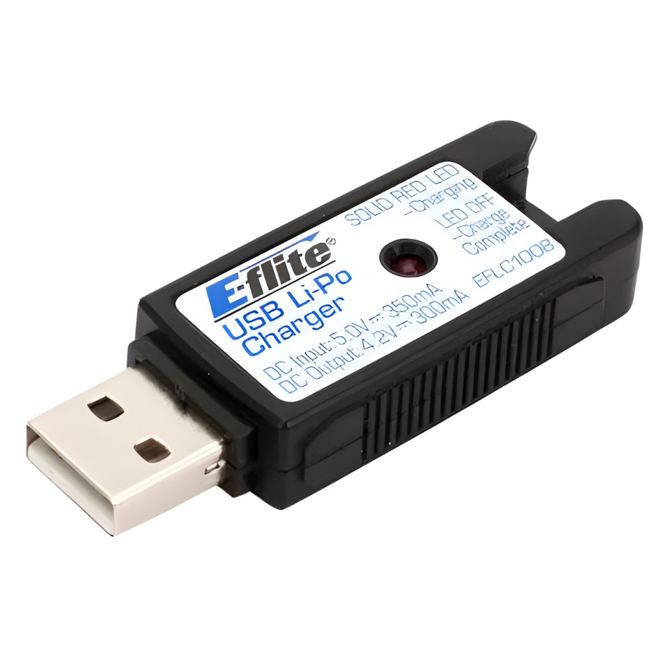 E-Flite 1S USB Li-Po Battery Charger 300mA 4.2V Output for RC Plane EFLC1008