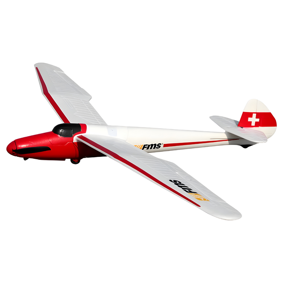 FMS Moa 1500mm RTF RC Glider Mode 1 W/ Reflex V2 (White) FMS071R-M1