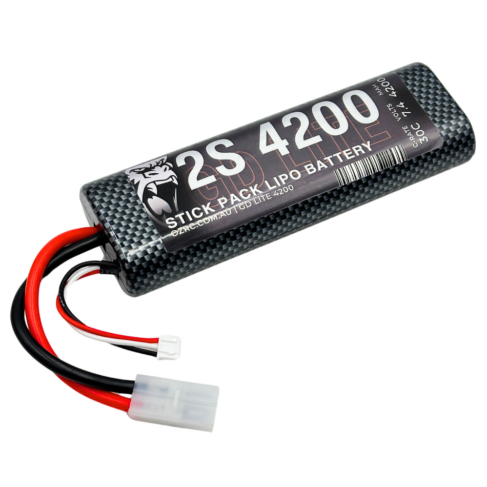 GD Lite 4200mAh 2S 7.4v 30C Stick Pack LiPo Battery w/ Tamiya Connector