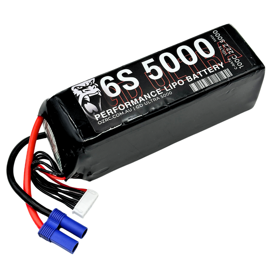 GD Ultra 5000mAh 6S 22.2v 100C Performance LiPo Battery W/ EC5 Connector