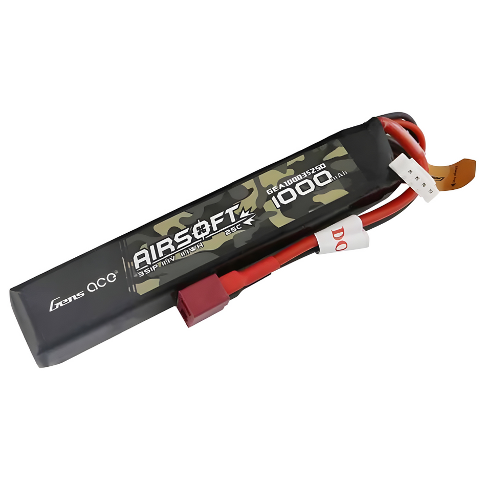 Gens Ace 1000mAh 3S 25C 11.1V Airsoft Gun Battery w/ Deans Connector