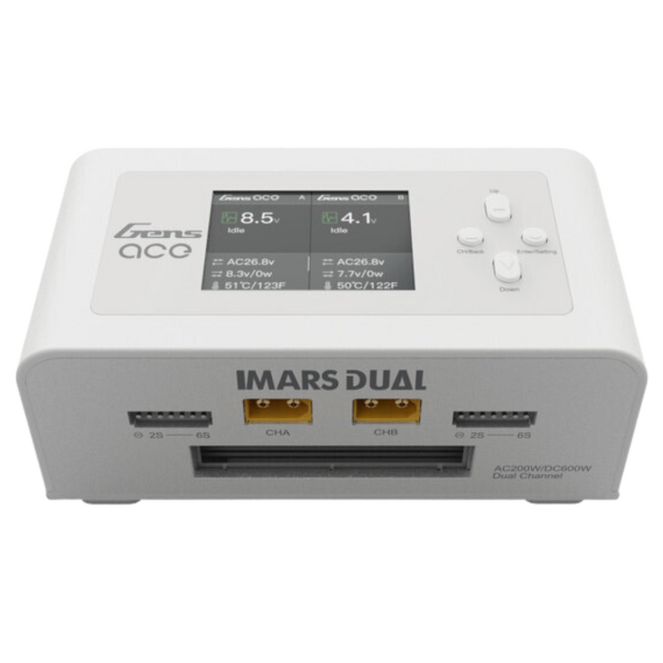 Gens Ace Imars Dual Channel LiPo Battery Balance Charger (White) GEA200WDUAL-AW