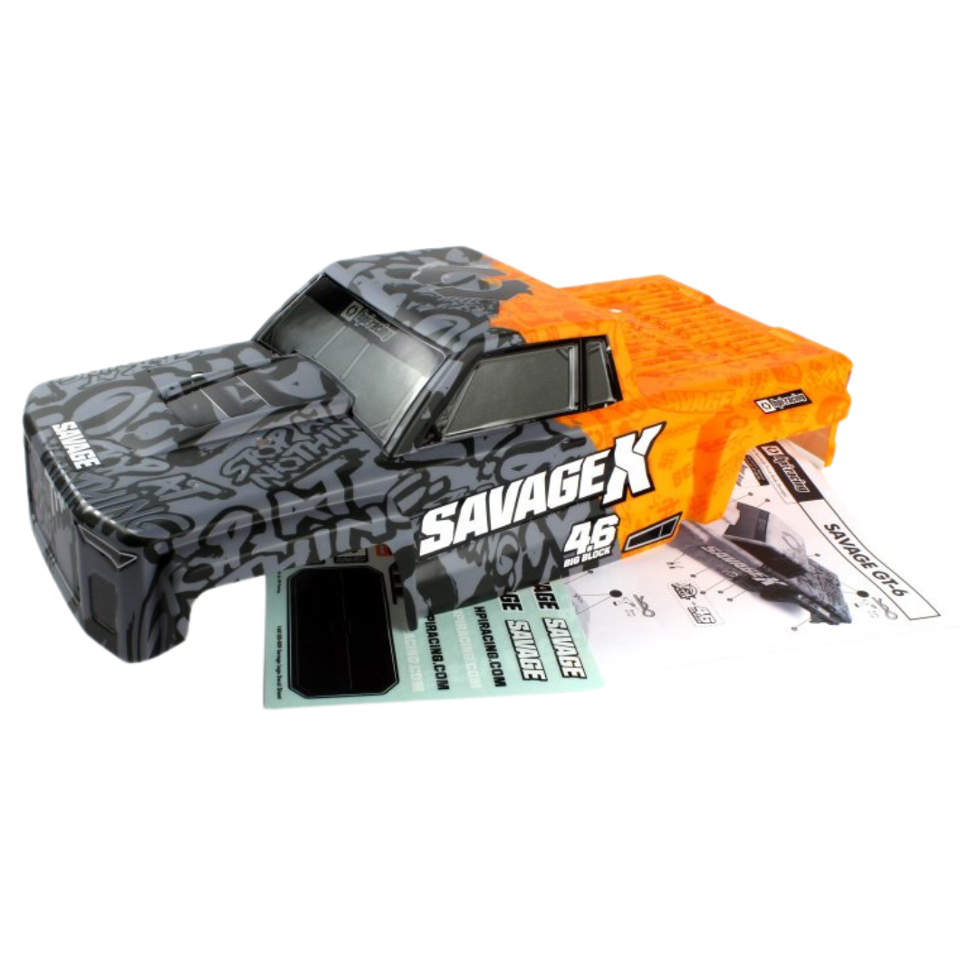 HPI GT 6 Sport Cab Pre Painted Body Shell Savage X 4.6 Grey