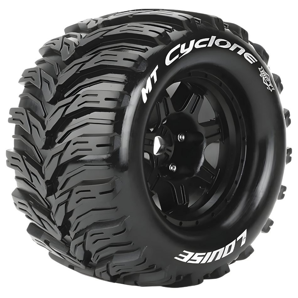 Louise 1/8 MT-Cyclone Monster Truck Tyre 1/2 Offset Black 17mm L-T3323BH