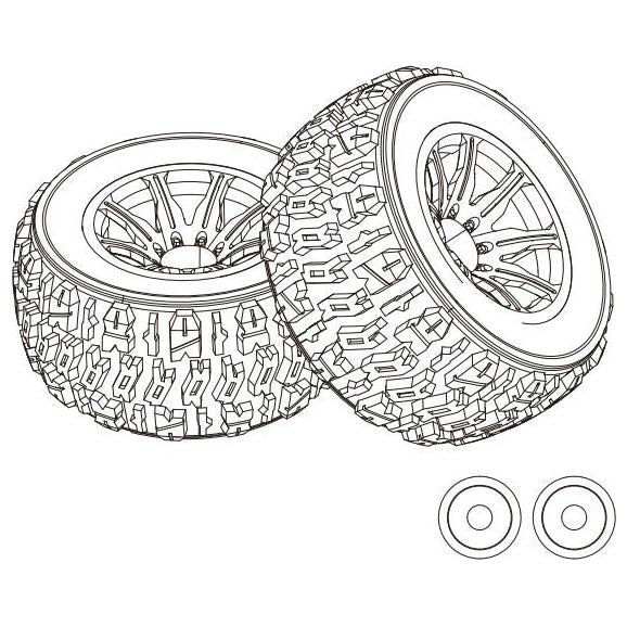 MJX Hyper Go Wheel & Tyre Set 12mm Hex 14300E1