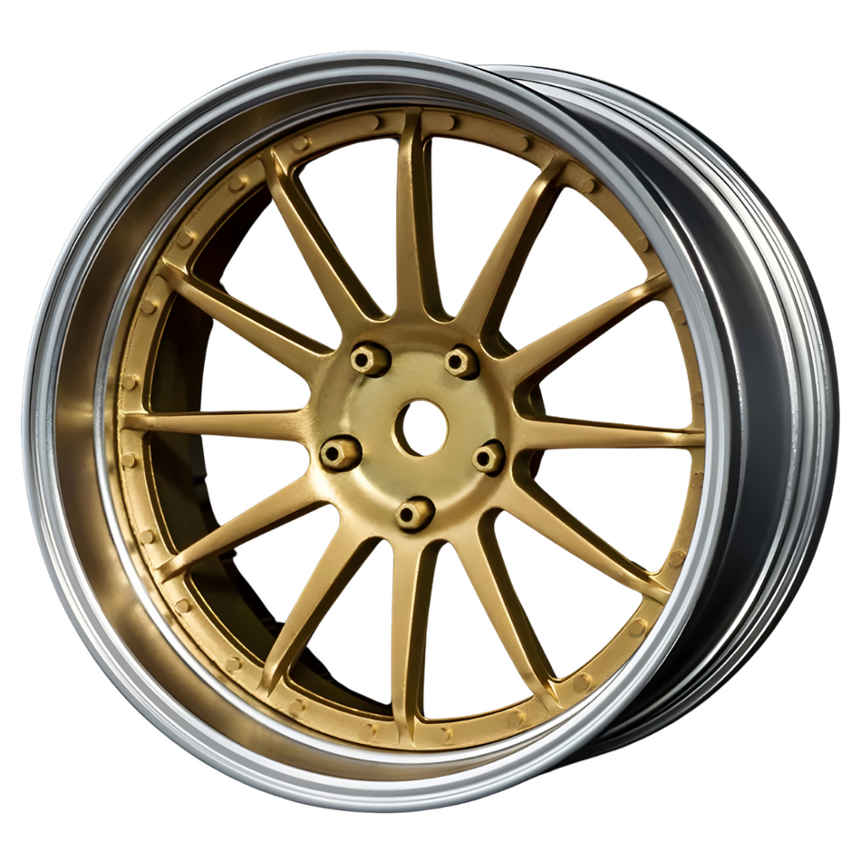 MST 21 Silver/Gold RC Car 1/10 Wheel Set (4pcs) Adjustable Offset 832106GD