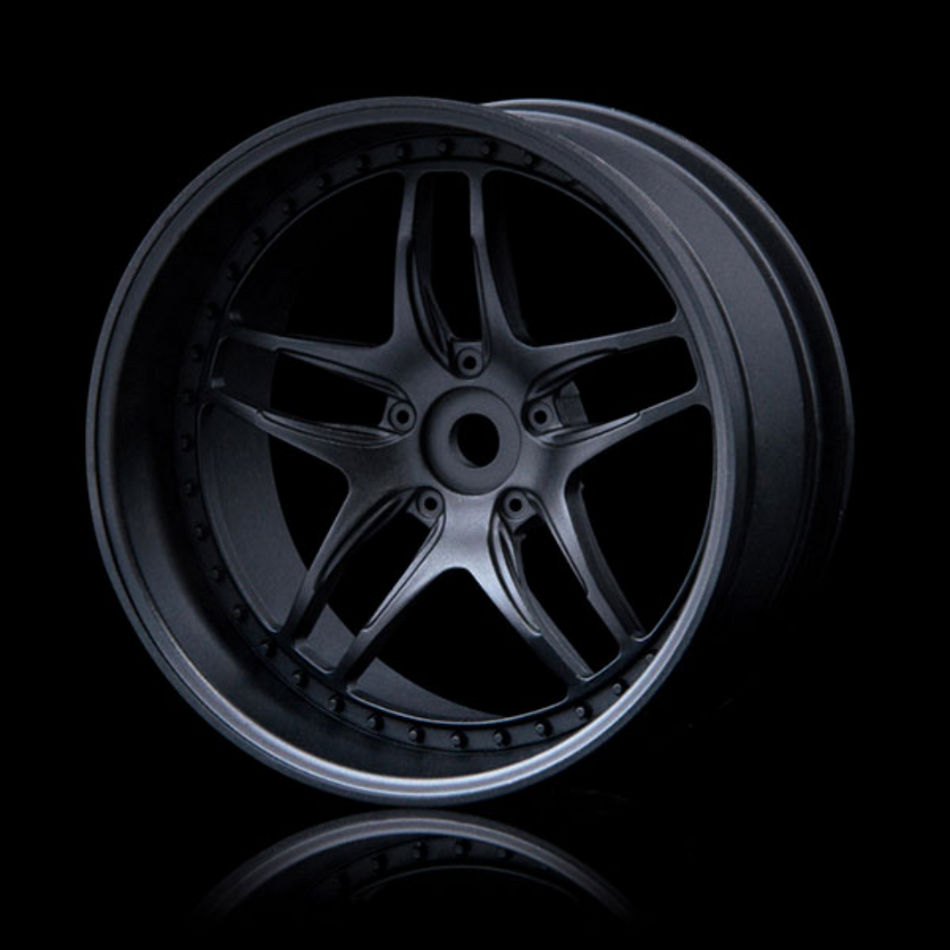 MST Flat Black FB RC Drift Wheels 1/10 (4pcs) +8 Offset 102061FBK