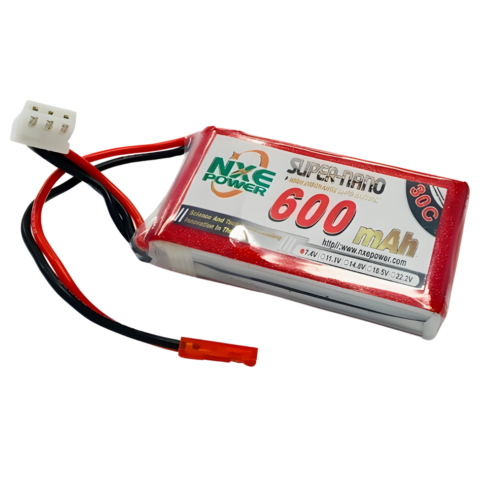 NXE 2S 7.4v 600mah 30c Soft Case LiPo Battery w/JST 600SC302SJST