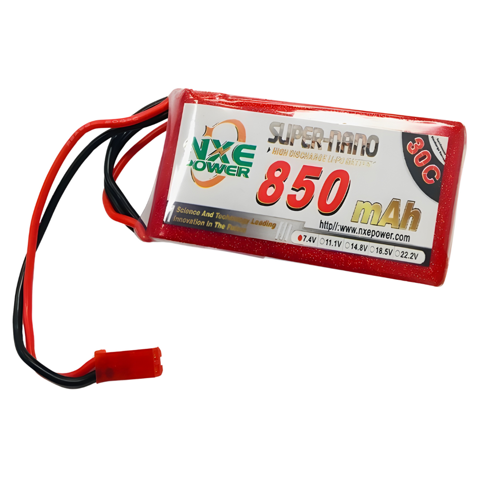 NXE 2S 7.4v 850mah 30c Soft Case LiPo Battery w/JST 850SC302SJST