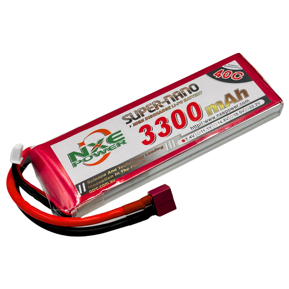 NXE Power 7.4v 3300mAh LiPo 2S 40c Battery Pack w/ Deans Connector