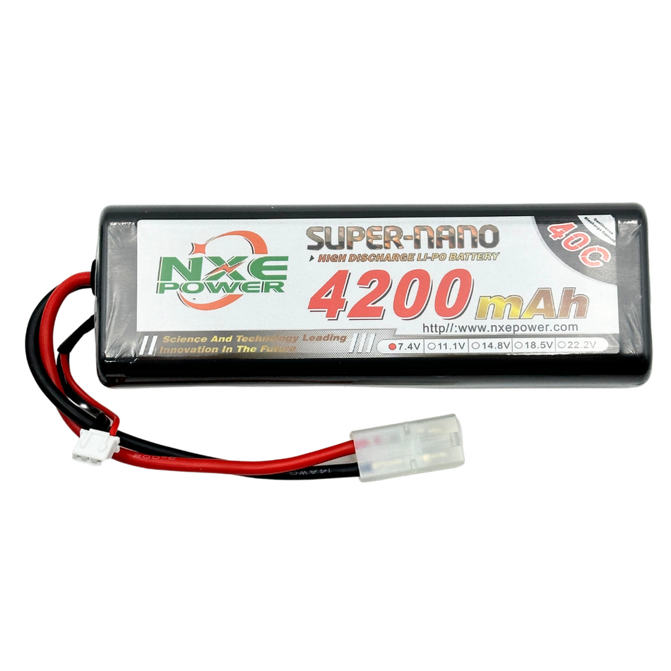 NXE Power 7.4v 4200mAh 40C Hard Case LiPo Battery w/ Tamiya Connector