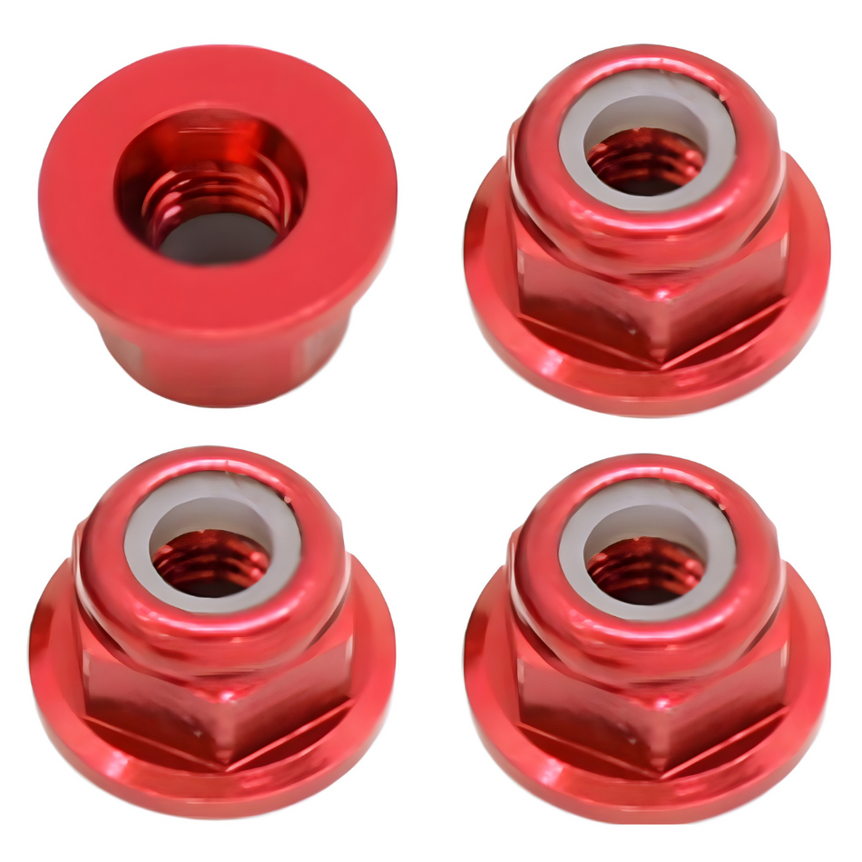 OZRC M3 Nylon Lock Nuts 4pcs Red Colour for RC Car 1/10