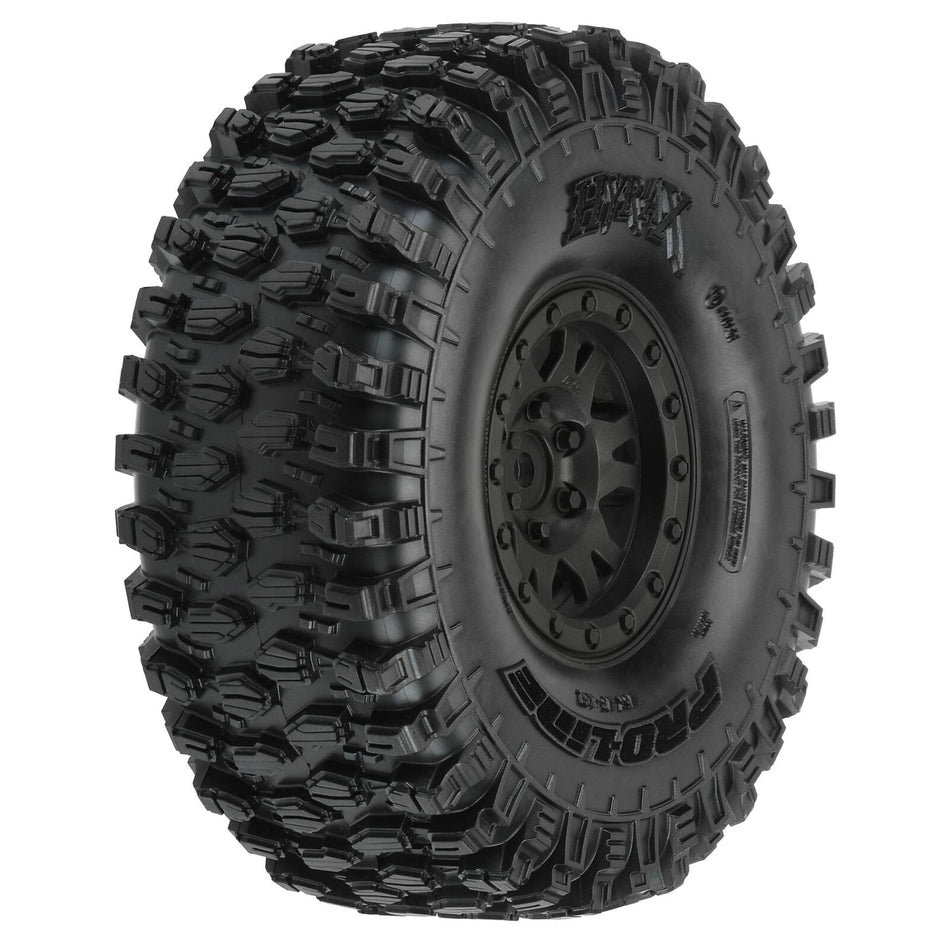 Proline Hyrax 1.9" G8 Crawler Tyres Mounted On Black Impulse Wheels 2pcs PR10128-10