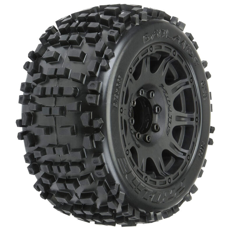 Proline Badlands 3.8" Tyres & Monster Truck Wheels (2) For 17mm Front/Rear PR1178-10