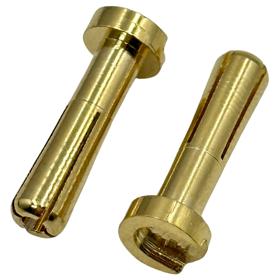 4mm Gold Bullet Connectors w/ Flat Top 2 Pack