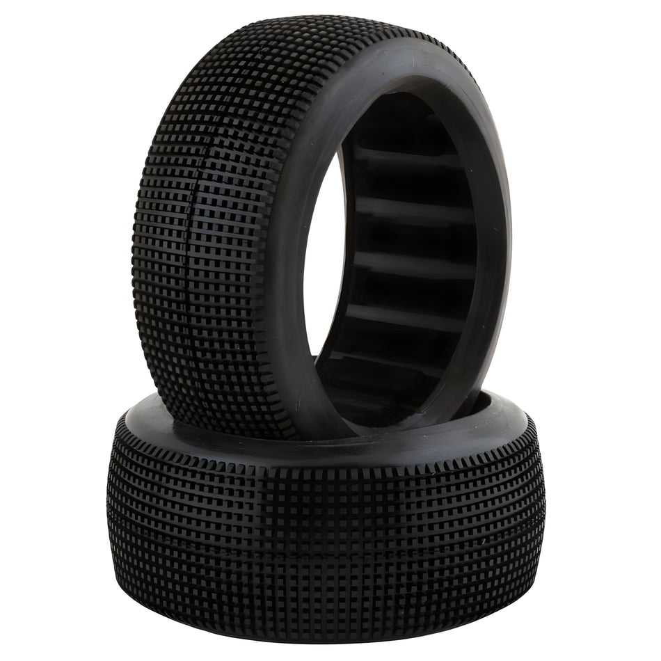 Raw Speed Mach One 1/8 Buggy Tyres 17mm Hex 2pcs (Soft Long Wear) RS180112SLB