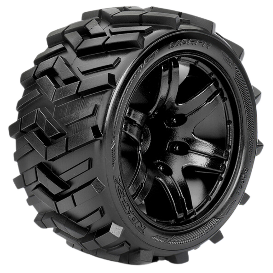 Roapex Morph 1/10 Stadium Truck Tyre Black Wheel w/ 1/2 Offset 12mm Hex R2004-B2