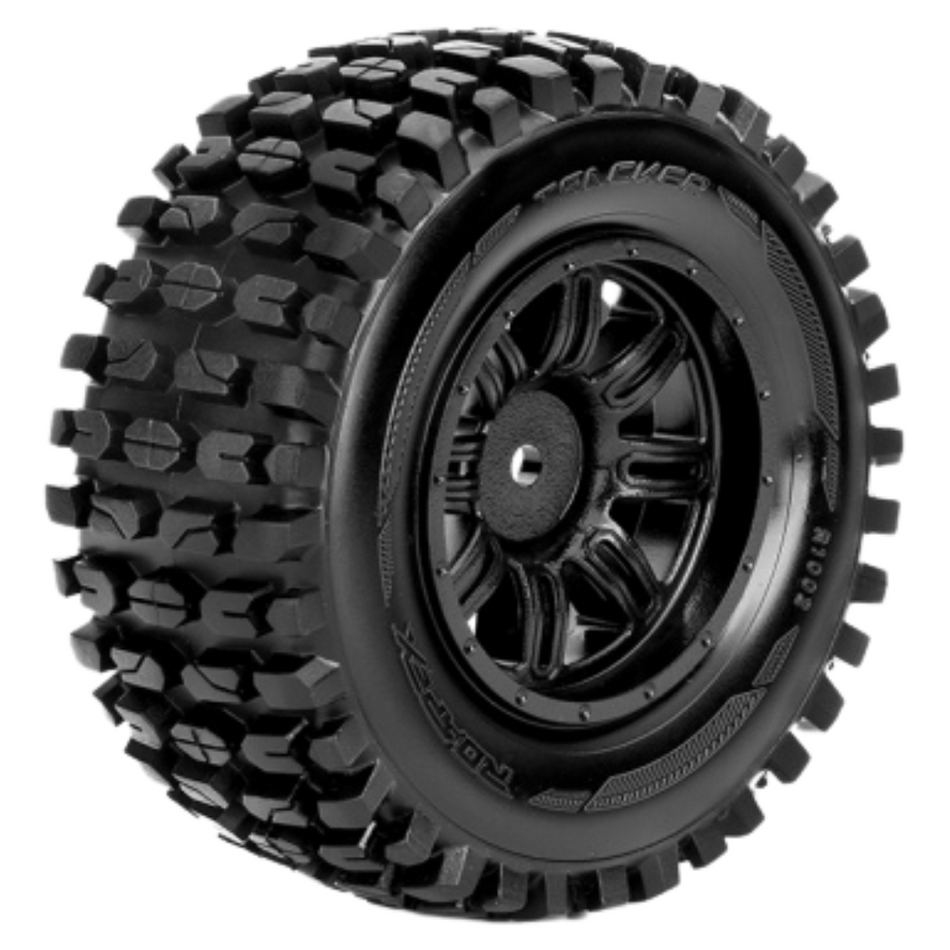 Roapex Tracker SC 1/10 Wheels & Tyres Short Course 12mm Hex Black R1002-B