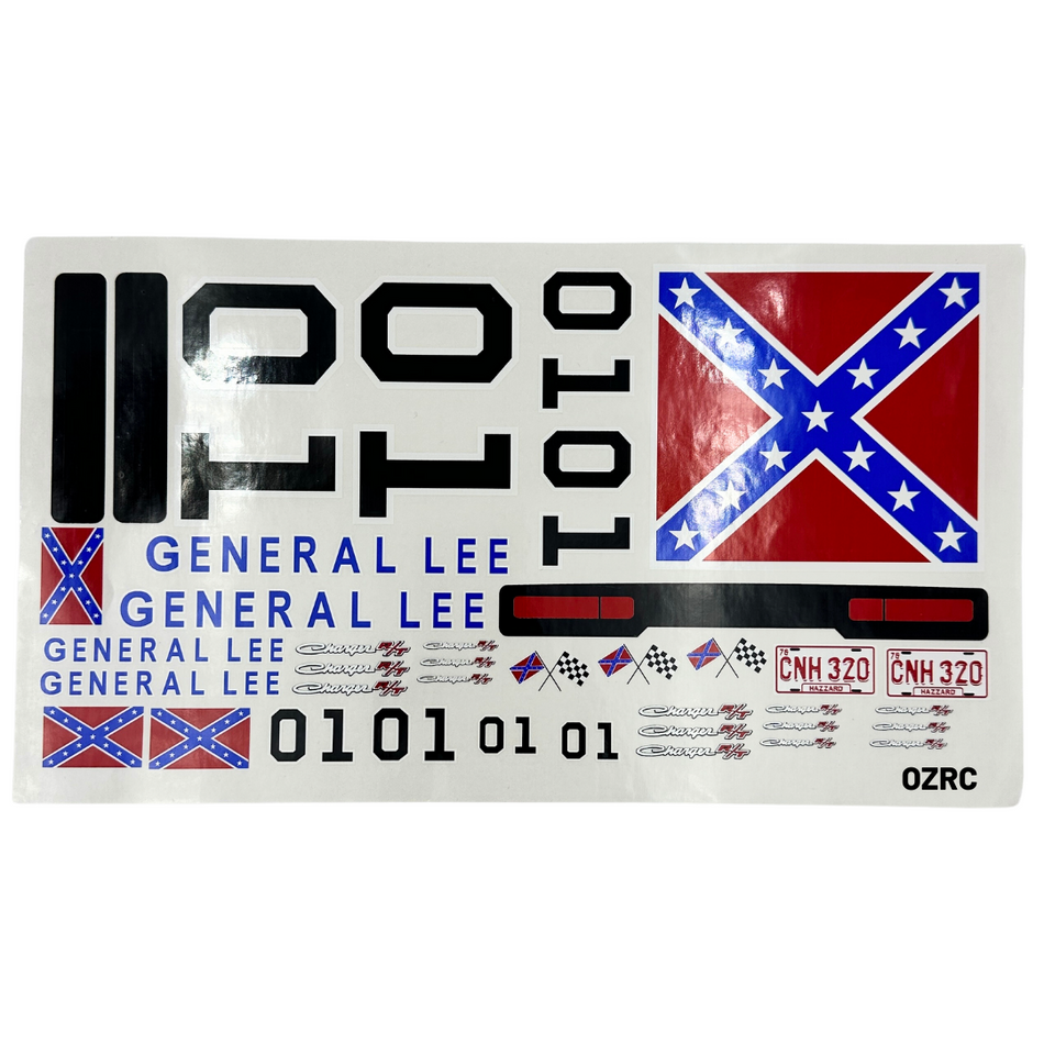 Tamiya General Lee Dukes of Hazzard Short Flag Decal Sticker Sheet RC Car 1/10