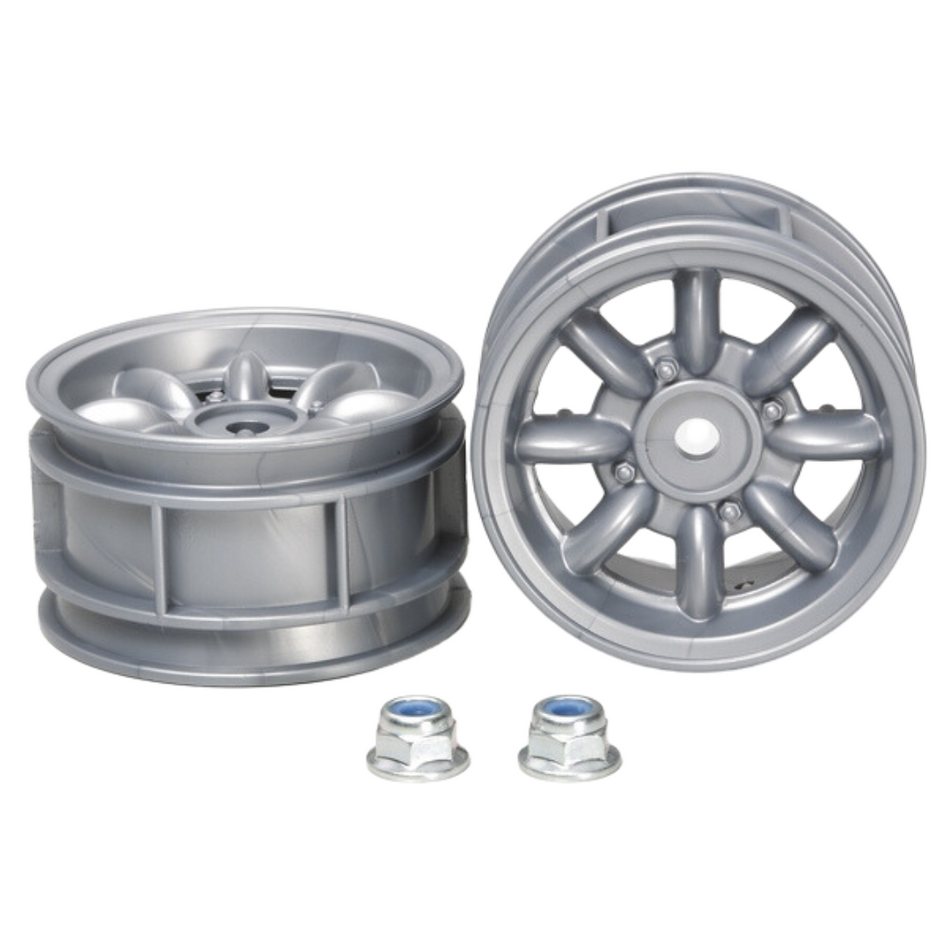 Tamiya M-Chassis 8-Spoke Wheels (Silver) 2pcs 50569