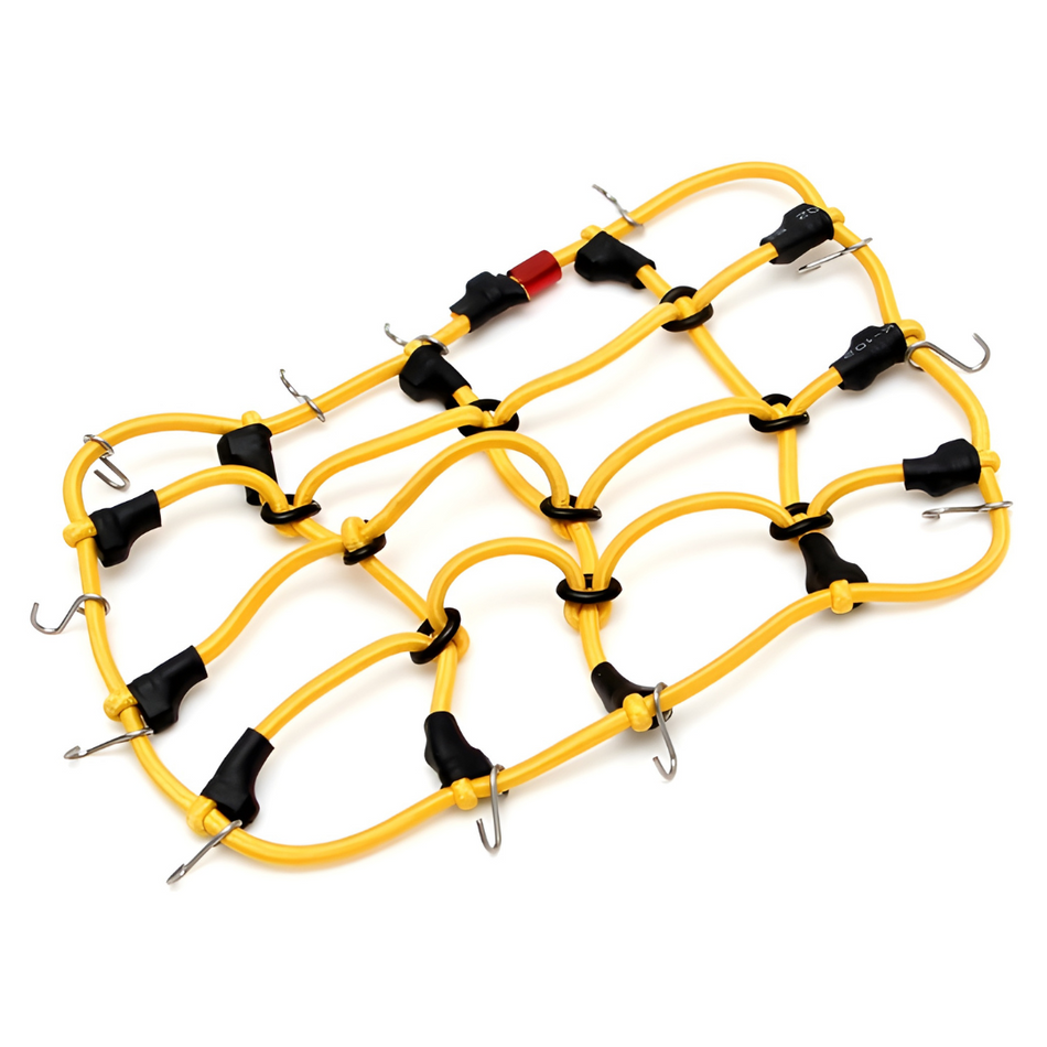 Team Raffee Co. Scale Accessories Luggage Net with Hooks 15x9cm RC Crawler Yellow