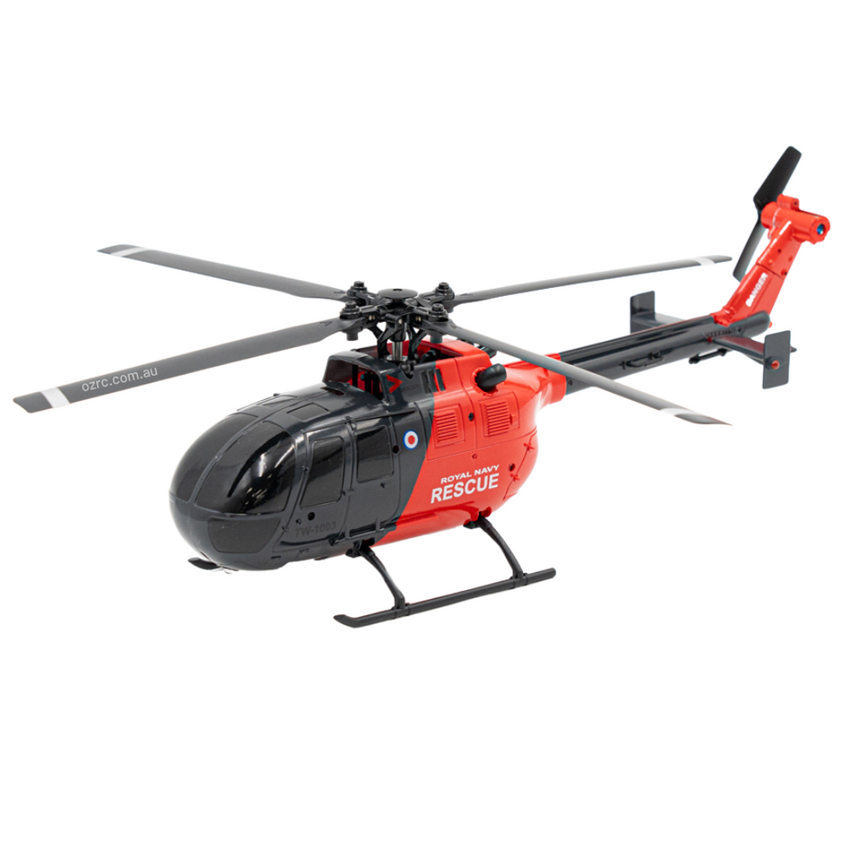 Twister BO-105 RTF RC Helicopter w/Gyro & Altitude Hold (Grey/Red) TWST1002GR