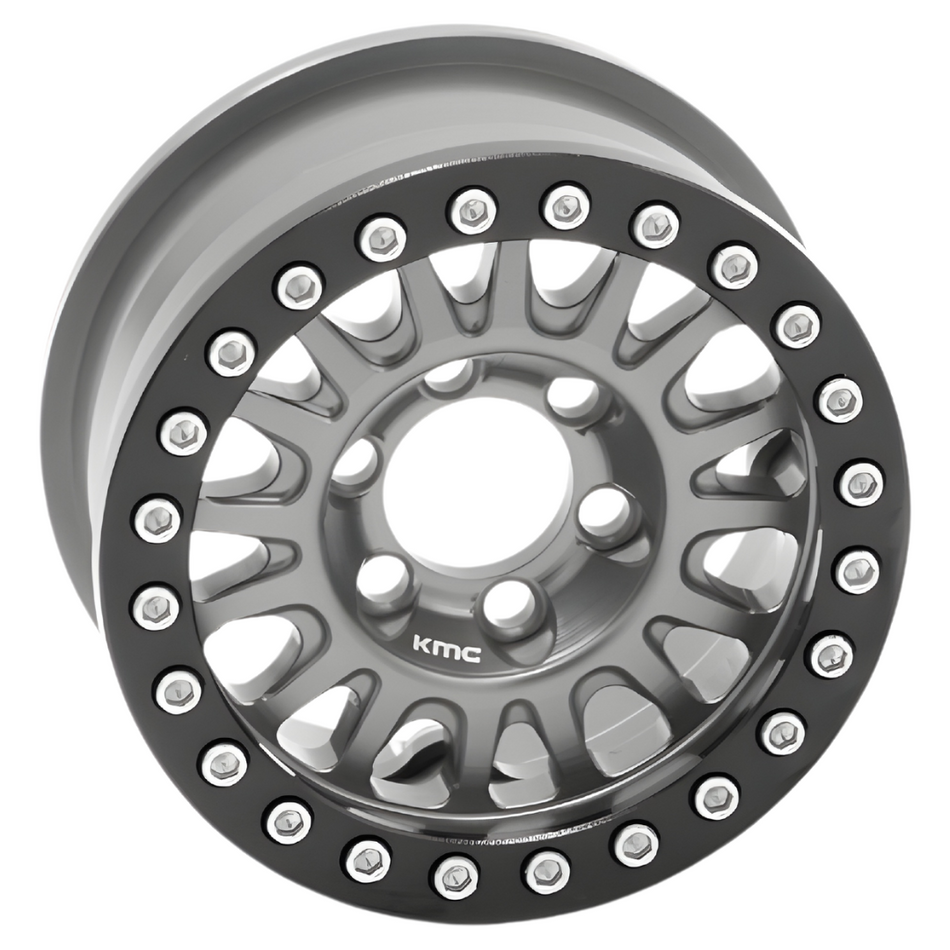Vanquish KMC 1.9 KM445 Impact Grey Anodized Beadlock Wheels (2) VPS07803