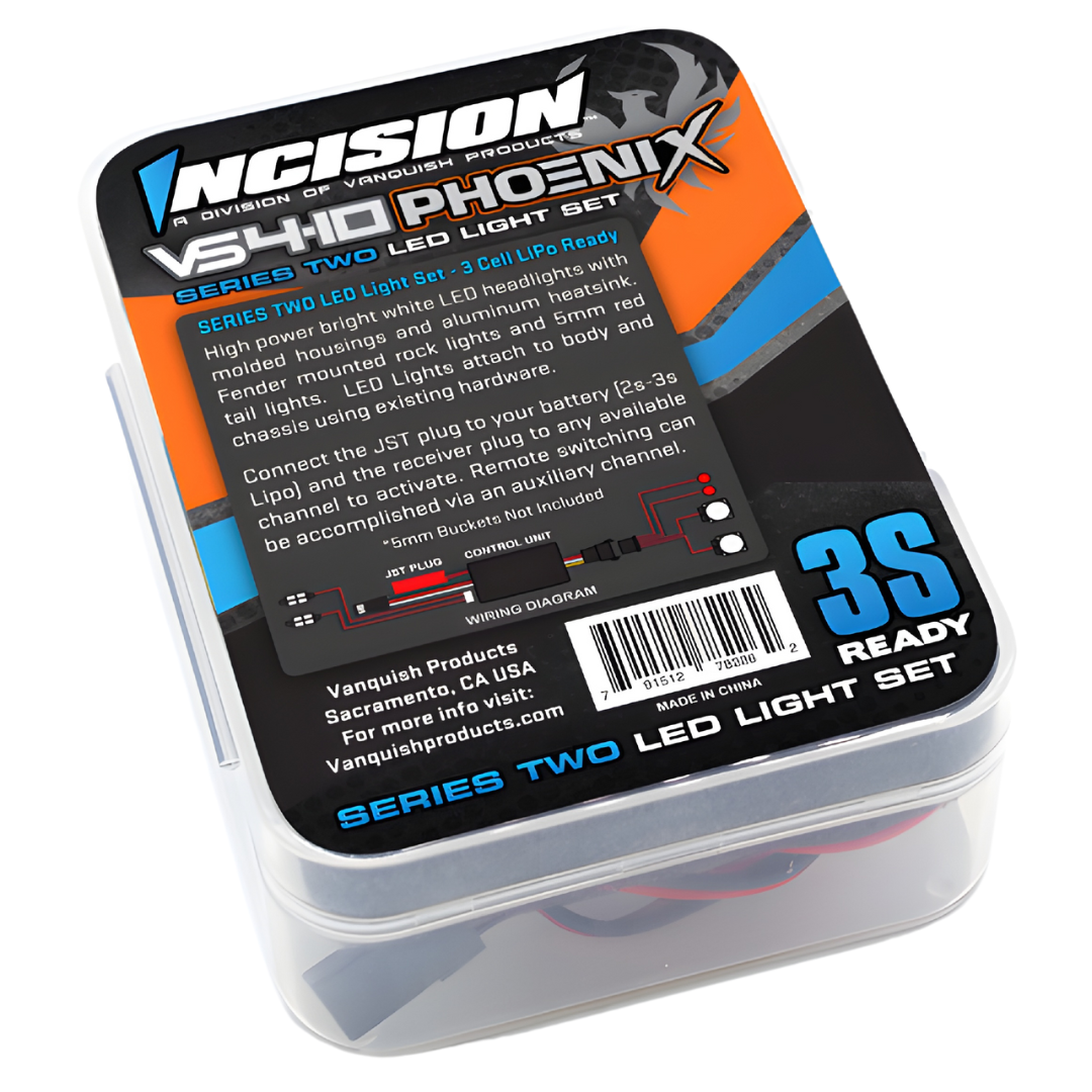 thumbnail image 2 of Vanquish Products Incision Series 2 LED Light Kit For VS4-10 Phoenix RC Crawler - Headlights, Taillights, Rock Lights 2 of 12