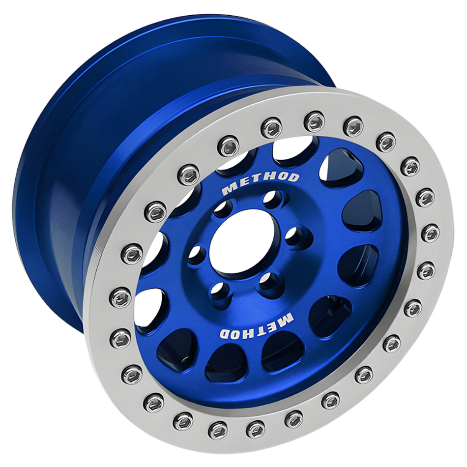 Vanquish 1.9" Method 105 Beadlock Crawler Wheels (Blue) Anodized (2) VPS07917
