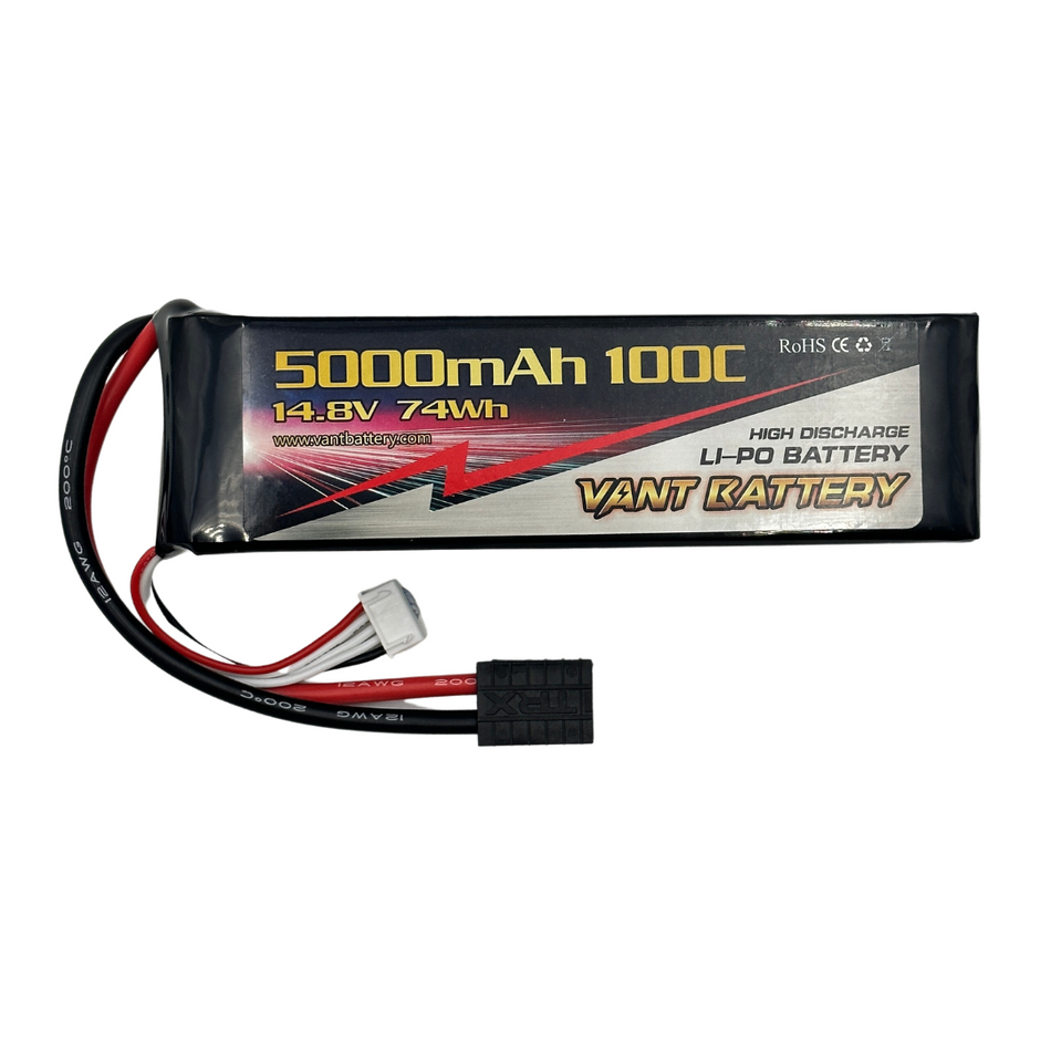 Vant 5000mAh 4S 14.8v 100C LiPo Battery w/ Traxxas TRX Connector