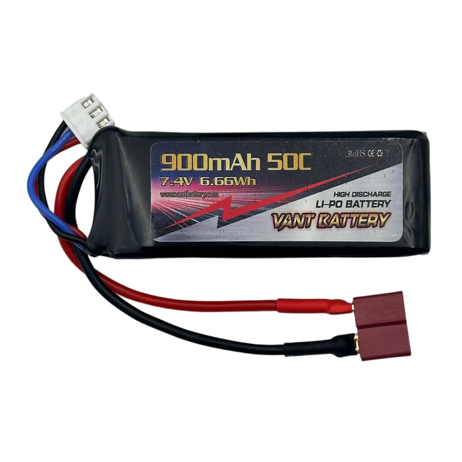 Vant 900mAh 2S 7.4v 50c LiPo Battery w/ Deans Ultra T Connector