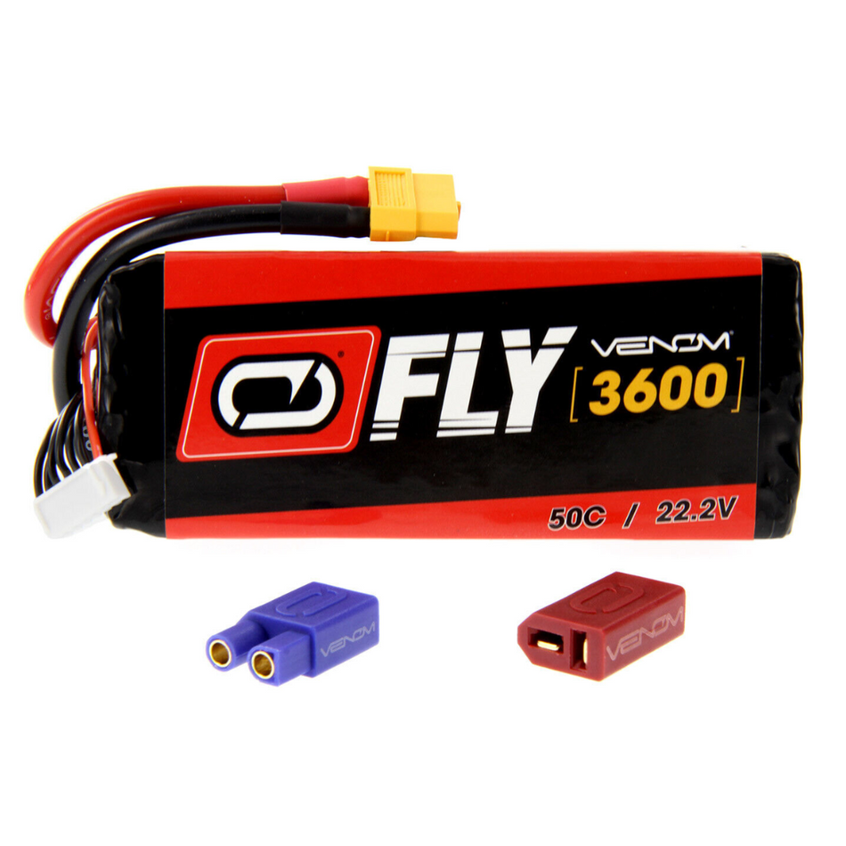 Venom 6s 3600mah 22.2v 30c FLY LiPo Battery w/ Universal XT60 Connector 25018