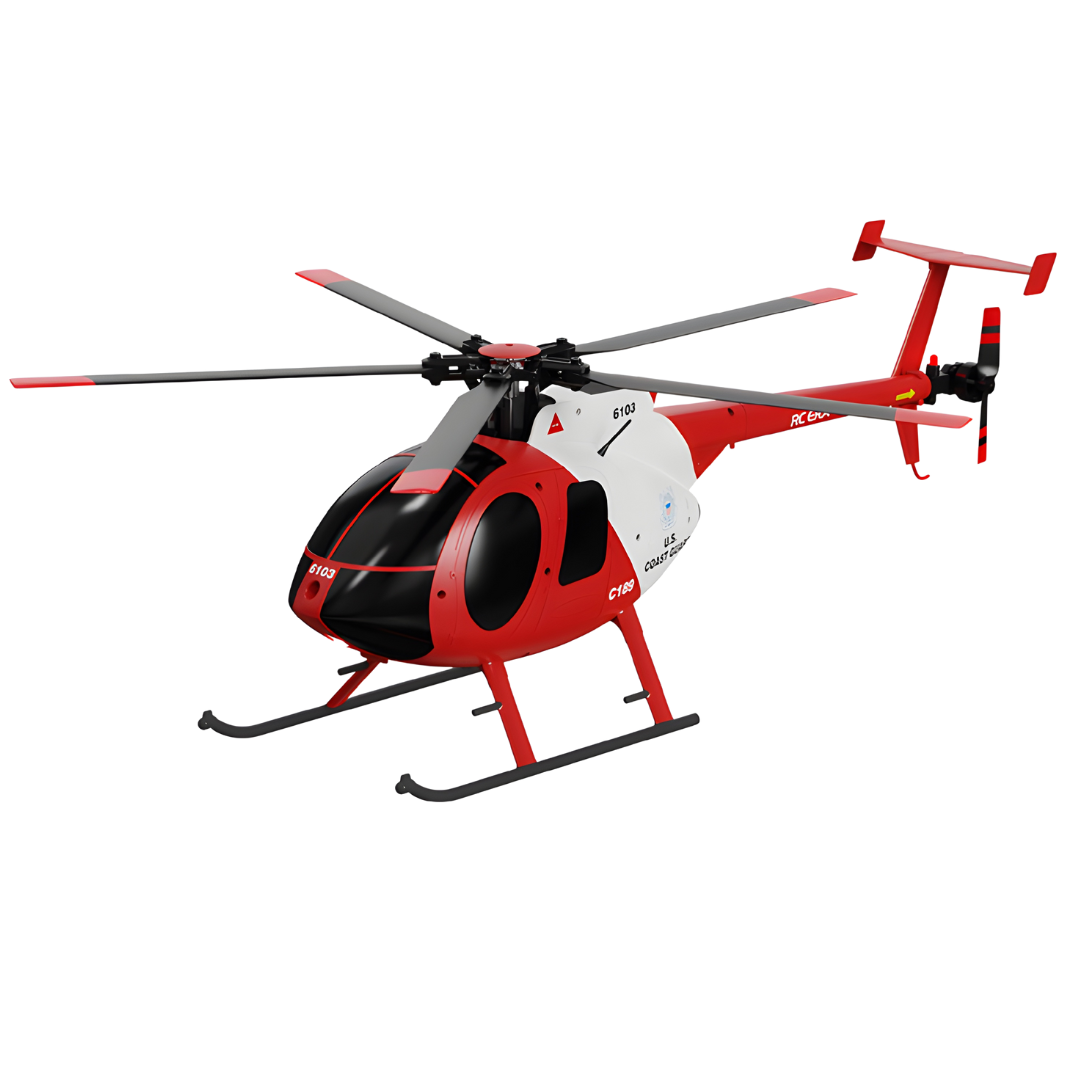 YX RC C189 MD500E Axis Gyro 320mm Scale RTF RC Rescue Helicopter Red