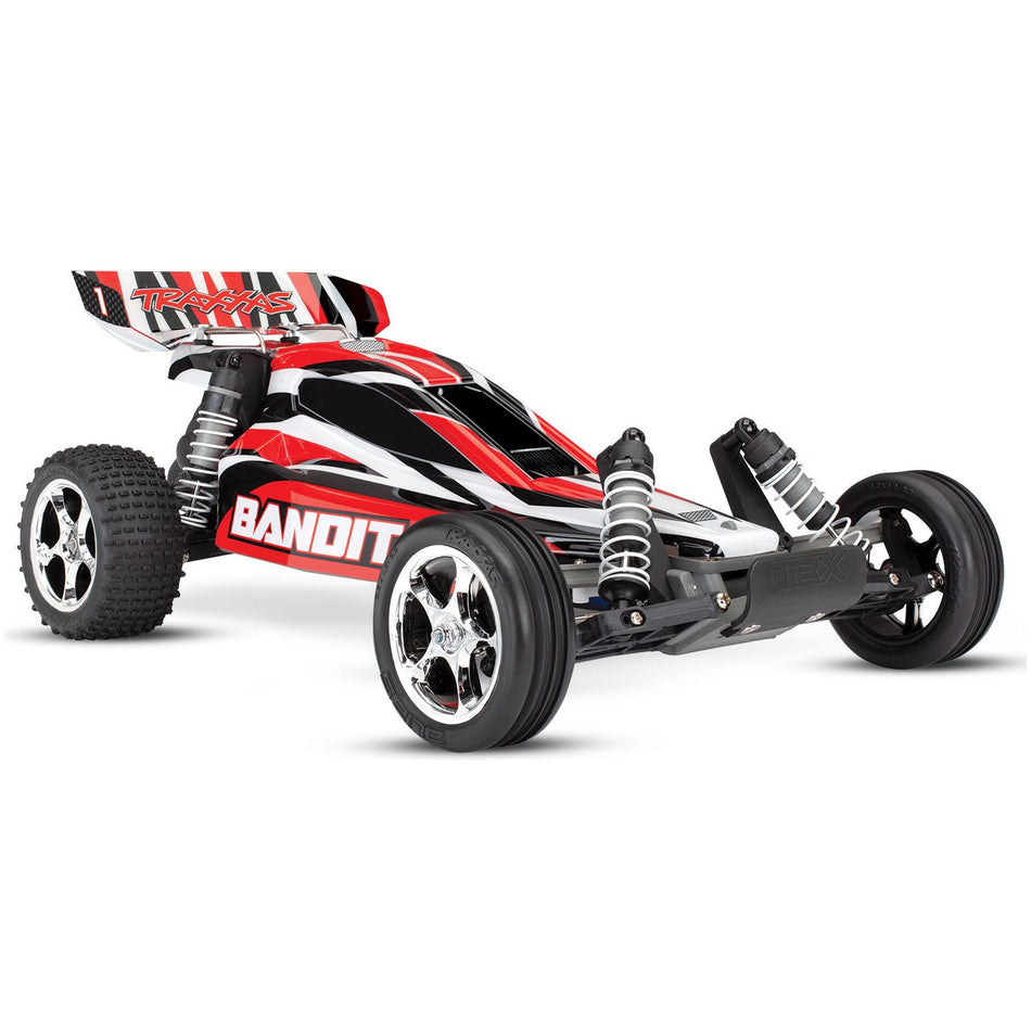 Traxxas Bandit 1/10 Off Road Buggy w/ TQ2.4Ghz radio ID Battery & 4A DC Charger Red 24054-1