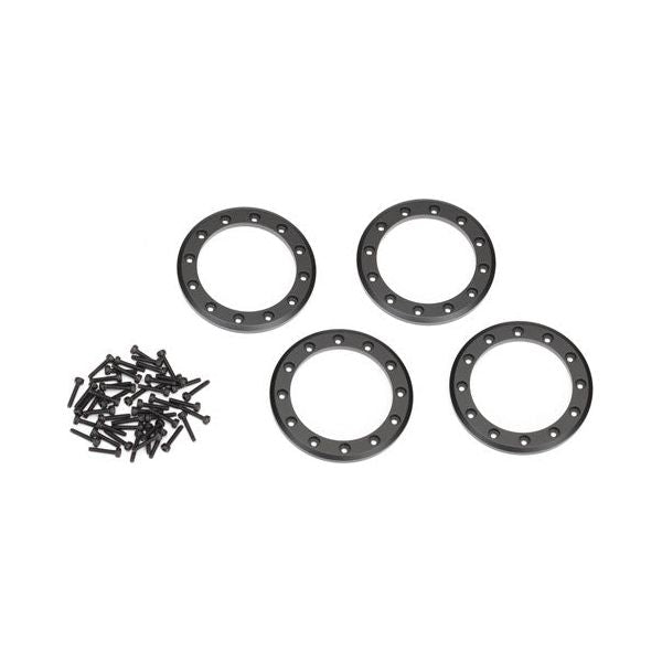 Traxxas Beadlock rings, Black (2.2") (aluminum) (4)/ 2x10 CS (48) 8168T