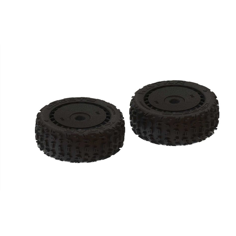 Arrma dBoots 'Katar B 6S' 1/8 Tyre Set Black, Pair, AR550058