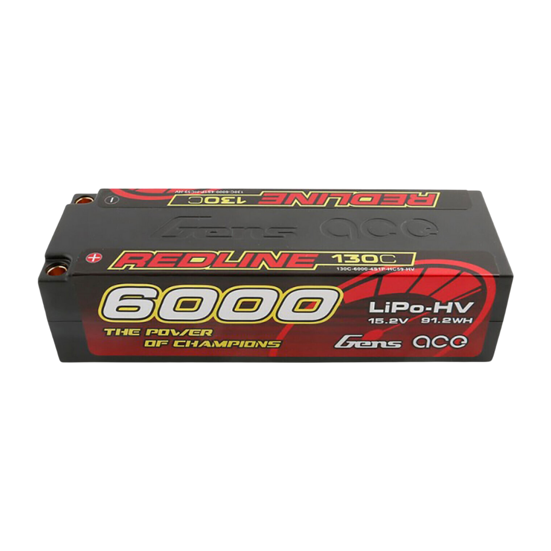 Gens Ace Redline 6000mah 4s 152v 130c Lipo Battery Pack W 5mm Bullet