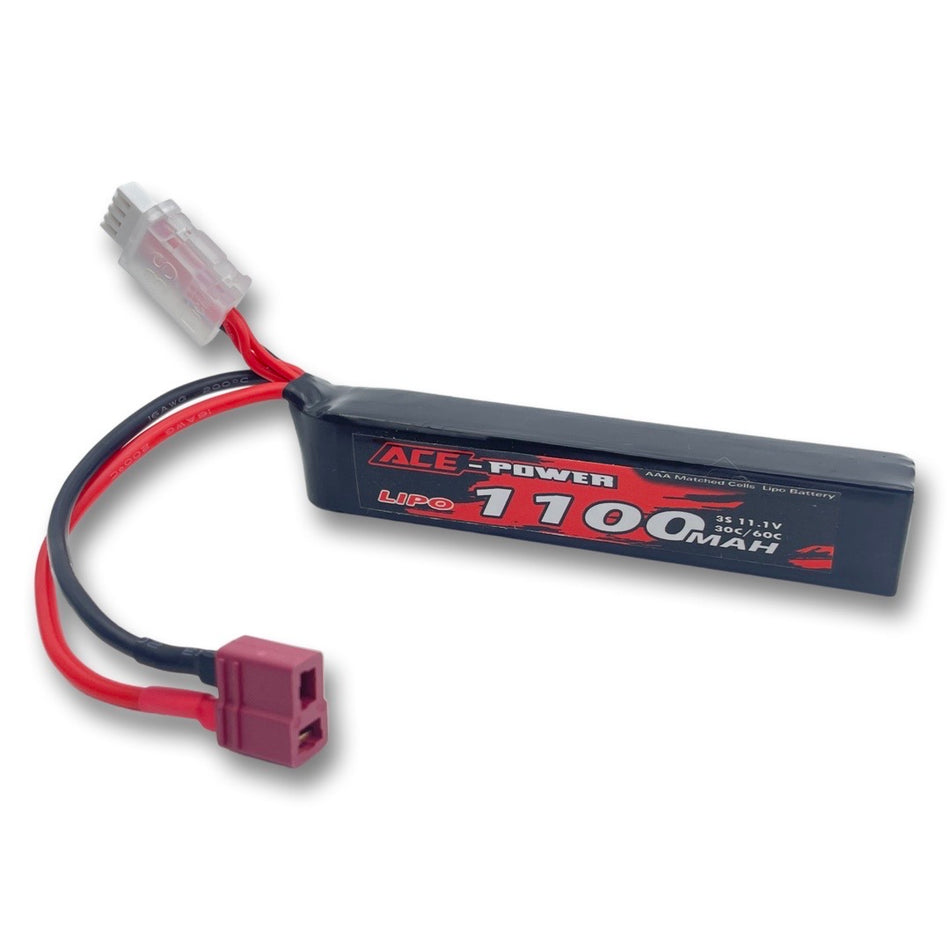 ACE-POWER 3S 11.1v 1100mAh 30C/60C LiPo Battery Deans Ultra T Plug