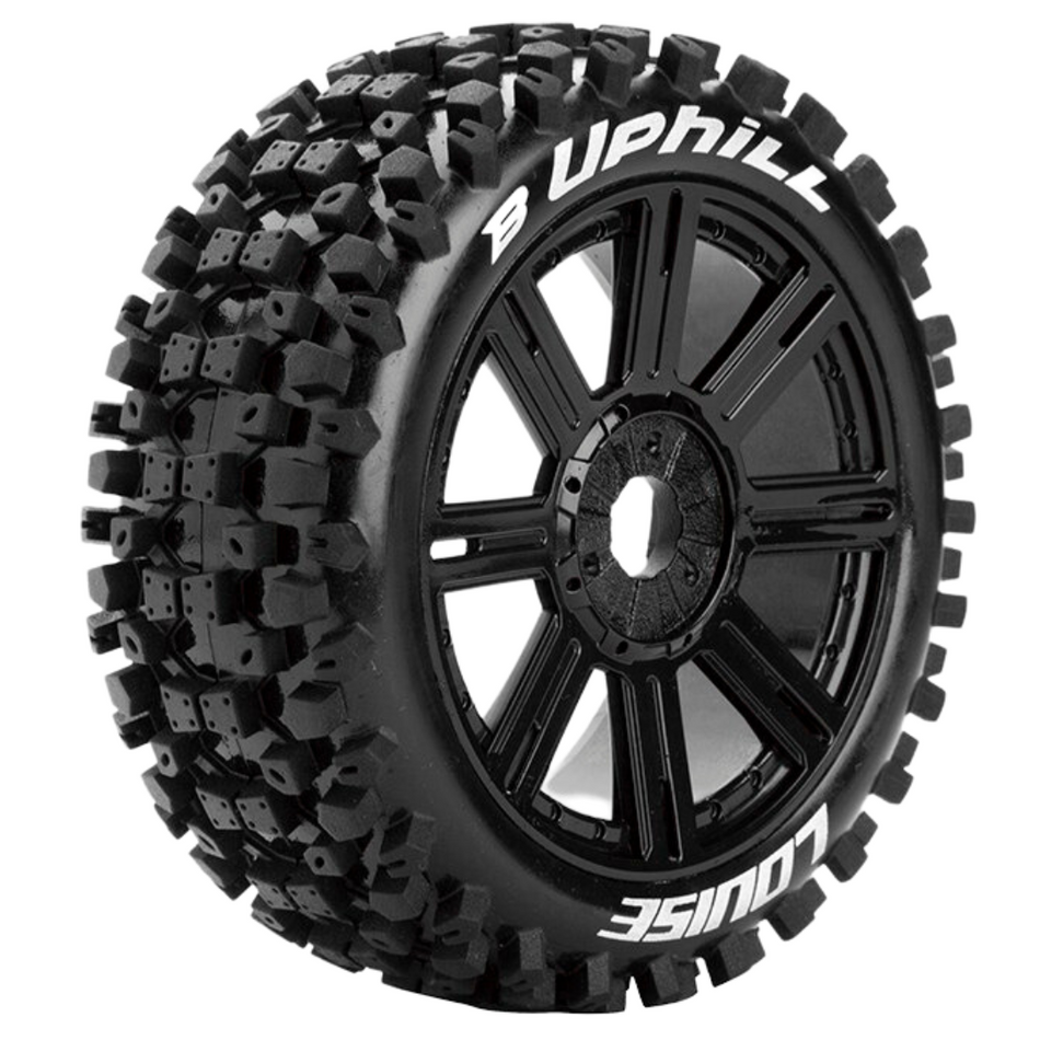 Louise B Uphill 1/8 Buggy Wheels & Tyres (Black) L-T3271B