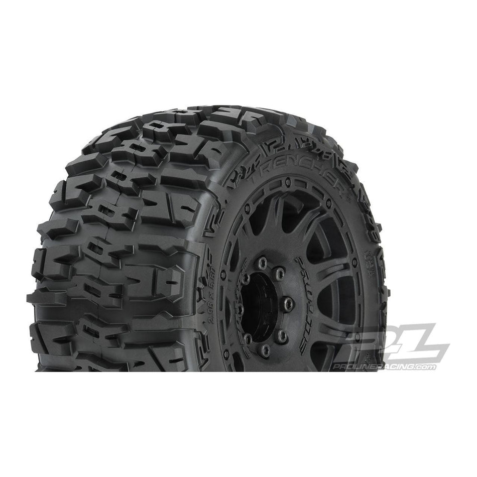 PROLINE TRENCHER LP 3.8" ALL TERRAIN TIRES MOUNTED ON RAID BLACK 8X32 REMOVABLE HEX WHEELS (2) FOR 17MM MT FRONT OR REAR - PR10175-10