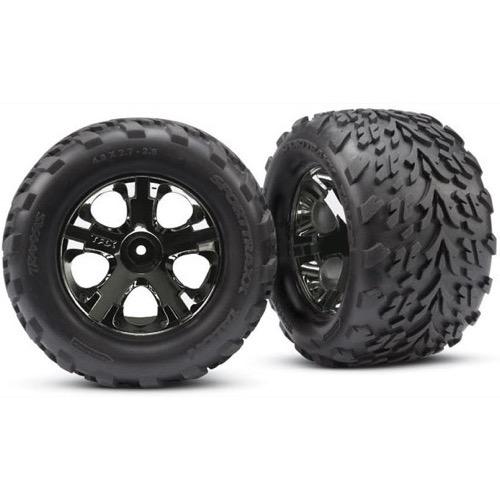 Traxxas Talon Front Tires w/All-Star Wheels (Black Chrome) 2pcs 3669A