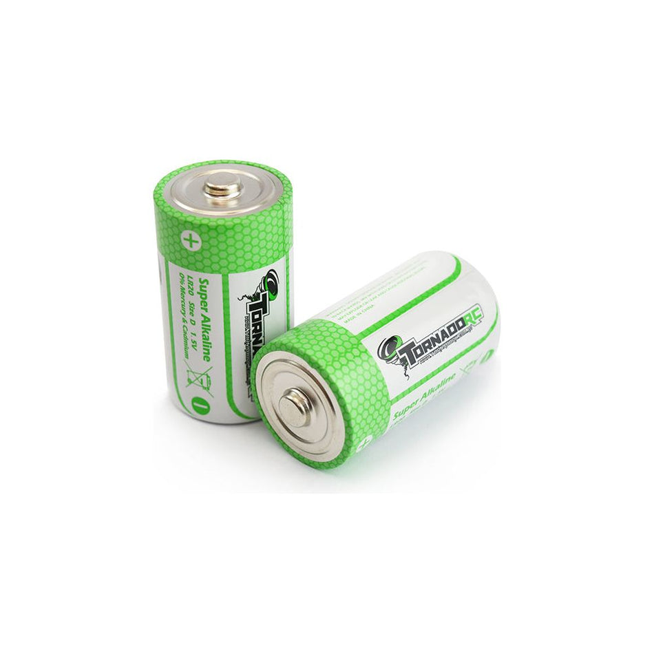 Tornado RC D Size Battery 2 Pack Super Alkaline
