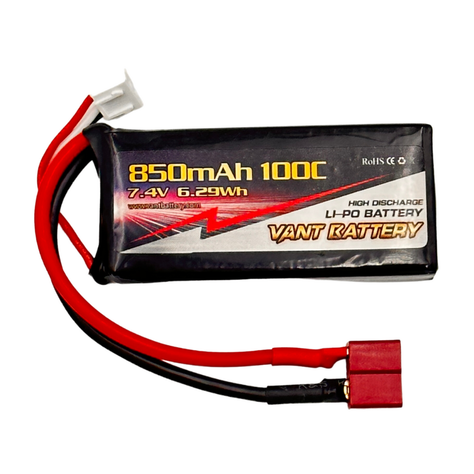 Vant Battery 850mAh 2S 7.4V 100C LiPo Battery w/Deans Ultra-T Plug